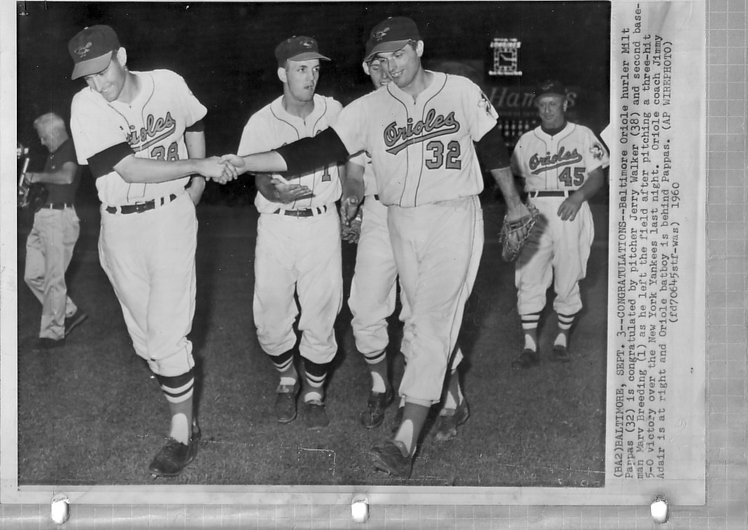 Dad congratulated by Jerry Walker after win against Yanks in 1960